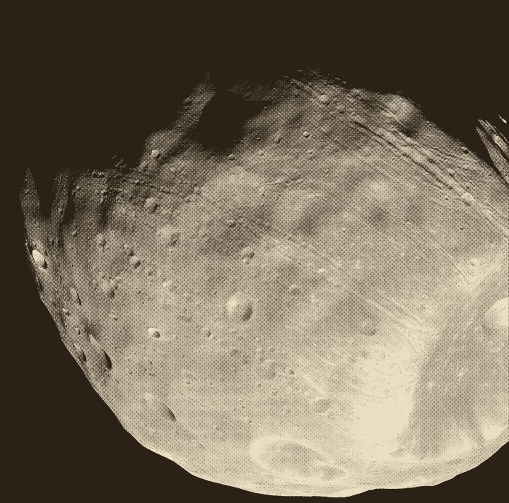 Phobos, the moon MMX will visit, photographed by NASA's Mars Reconnaissance Orbiter.