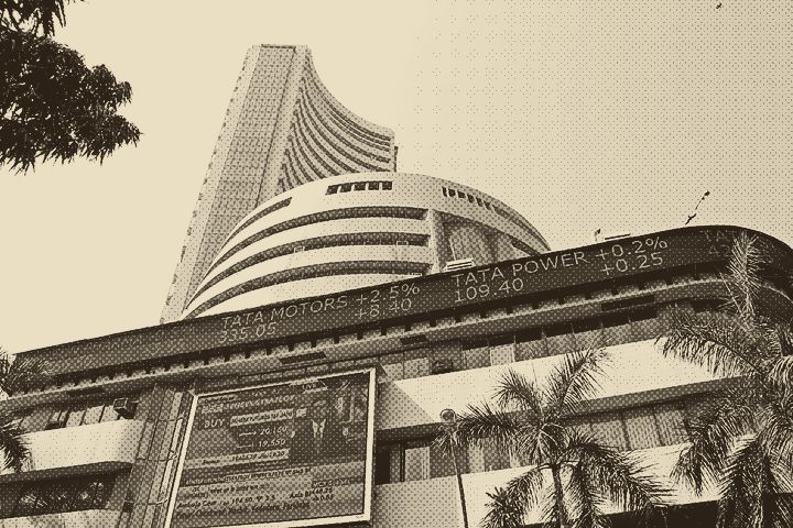 The Bombay Stock Exchange on Dalal Street.