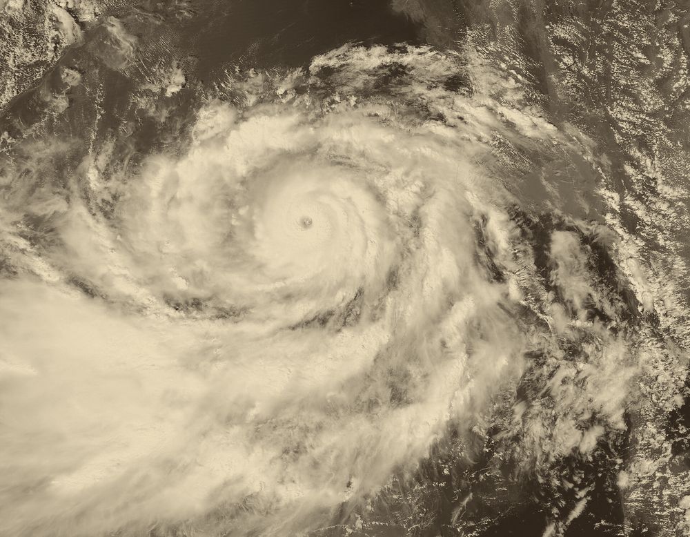 Cyclone Phailin seen from space, 2013 (file photo, not Arnab).